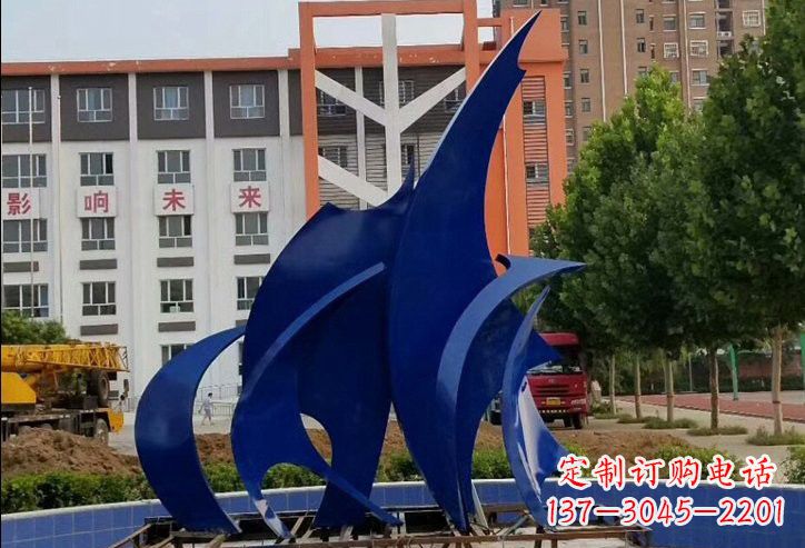 不锈钢抽象船帆雕塑