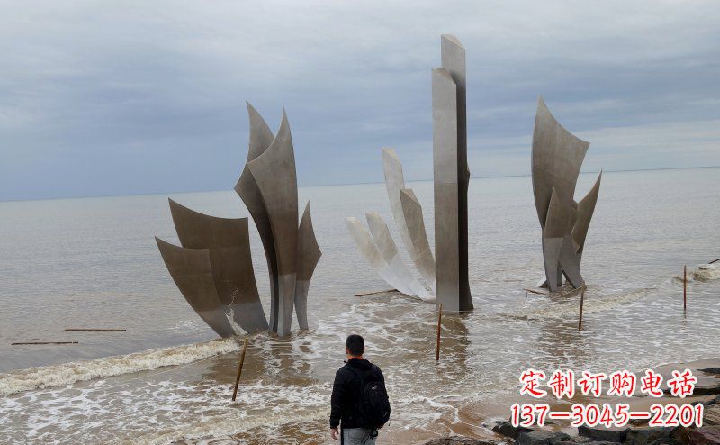 不锈钢船帆海边景观雕塑 不锈钢船帆海边景观雕塑
