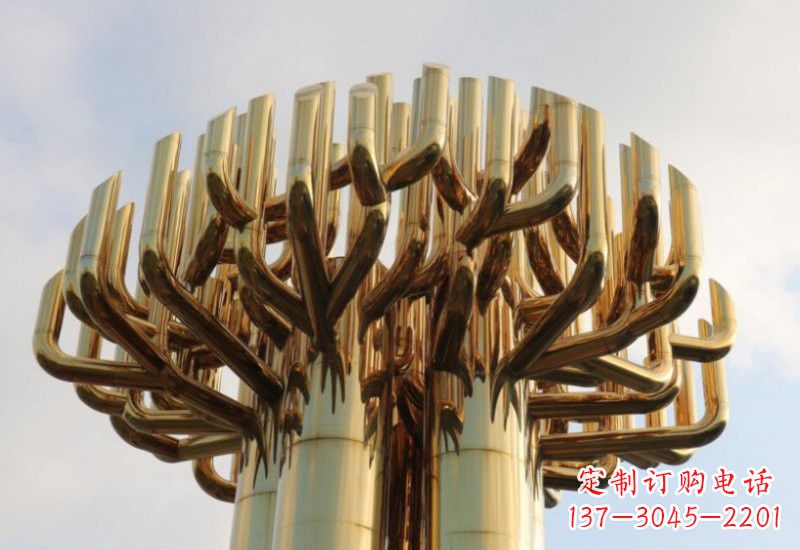不锈钢抽象大树雕塑