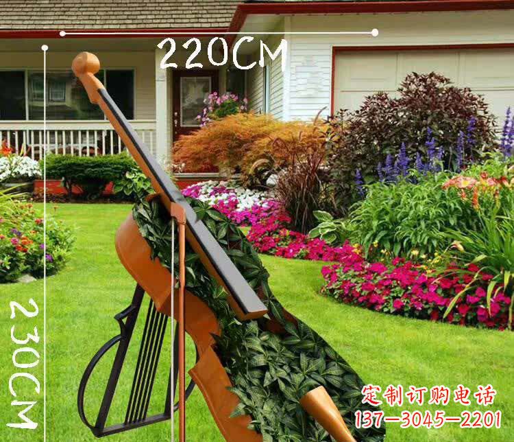 不锈钢抽象大提琴雕塑1