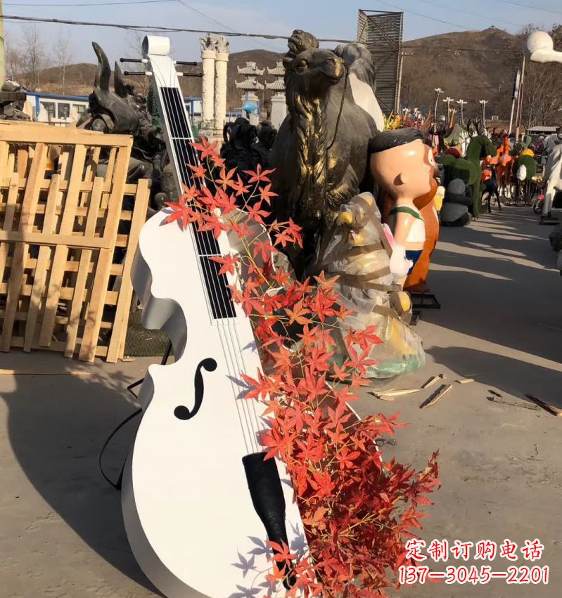 不锈钢抽象大提琴雕塑12