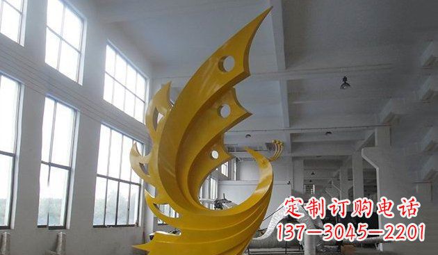不锈钢抽象凤凰雕塑 (3)