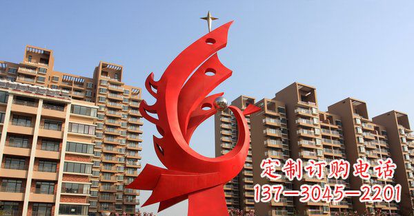 不锈钢抽象凤凰小区雕塑