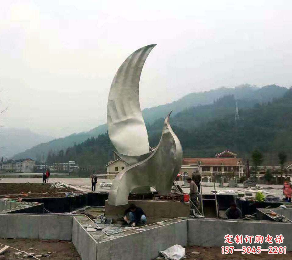 不锈钢抽象鸽子雕塑1