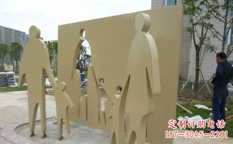 不锈钢抽象广场人物雕塑