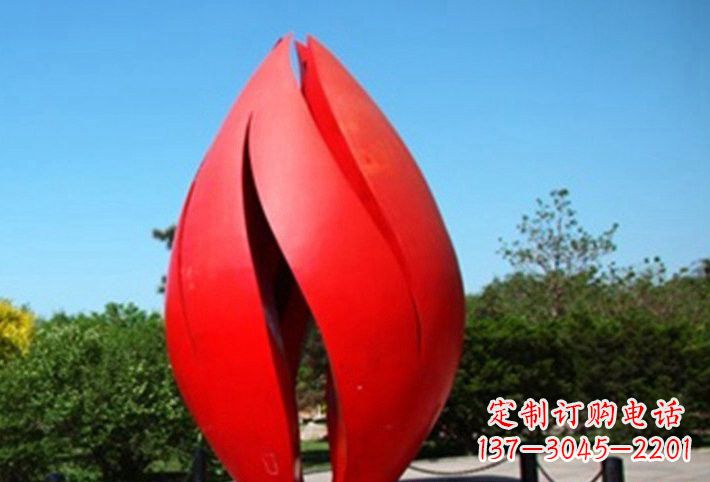 不锈钢抽象花苞雕塑