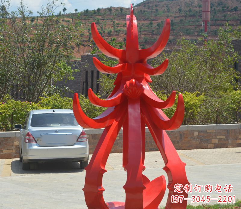 不锈钢抽象花朵雕塑