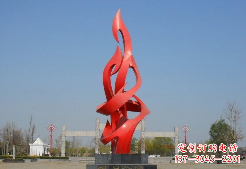 不锈钢抽象火焰雕塑