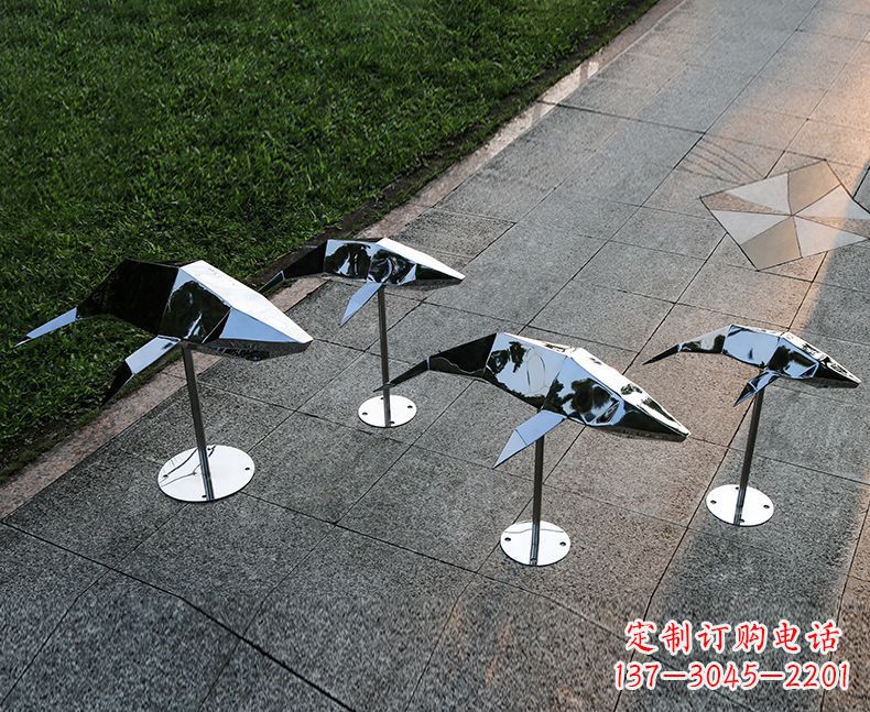 海豚雕塑 - 不锈钢/抽象/几何/海豚 海豚雕塑 - 不锈钢/抽象/几何/海豚