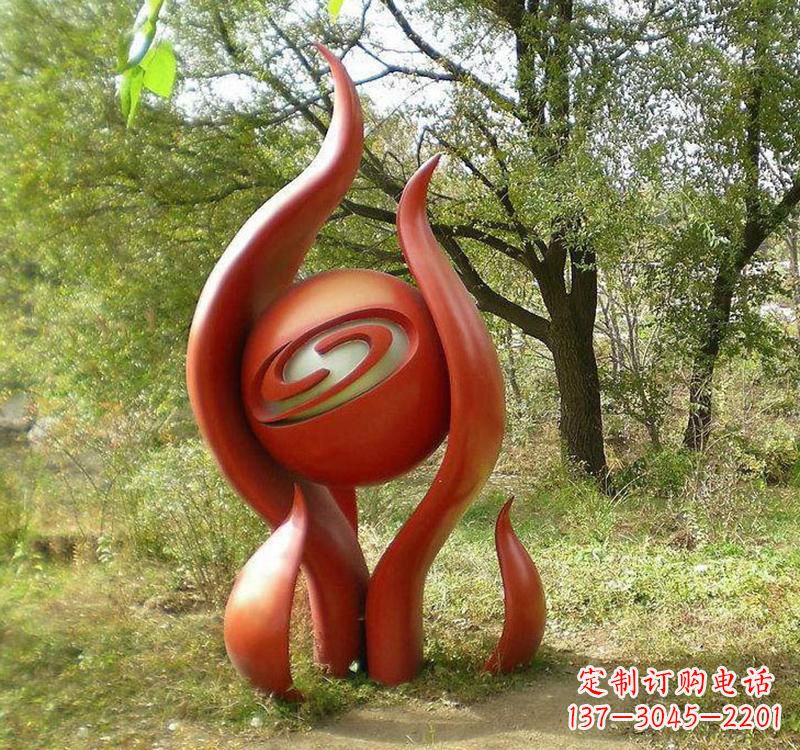 不锈钢抽象景观火焰雕塑