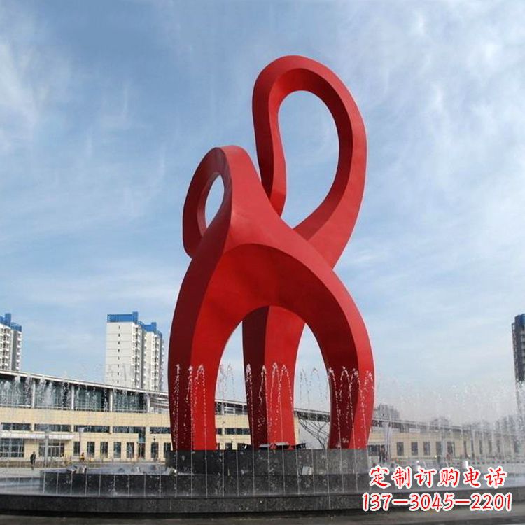 不锈钢抽象景观水景雕塑