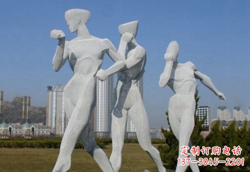 不锈钢抽象竞走人物雕塑