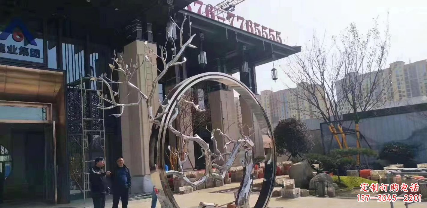 不锈钢抽象镜面圆环雕塑 不锈钢抽象镜面圆环雕塑