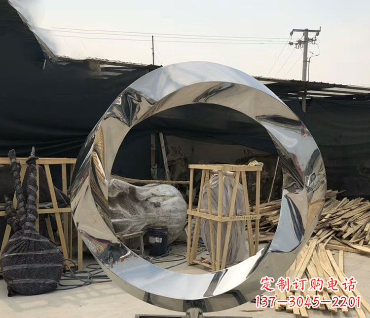 不锈钢抽象镜面圆环雕塑 不锈钢抽象镜面圆环雕塑