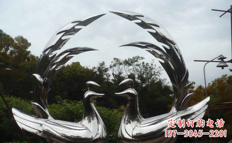孔雀雕塑 - 不锈钢/抽象/孔雀/公园/动物 孔雀雕塑 - 不锈钢/抽象/孔雀/公园/动物