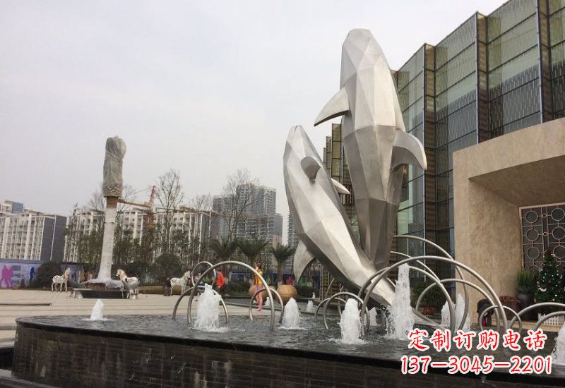海豚雕塑 - 不锈钢/抽象/海豚 海豚雕塑 - 不锈钢/抽象/海豚