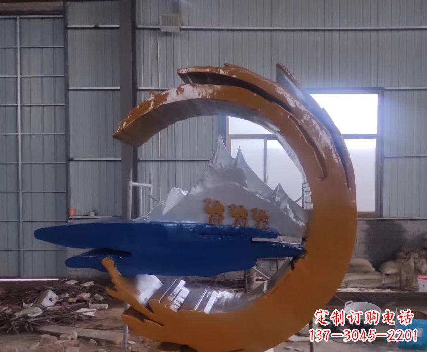 不锈钢抽象浪花雕塑