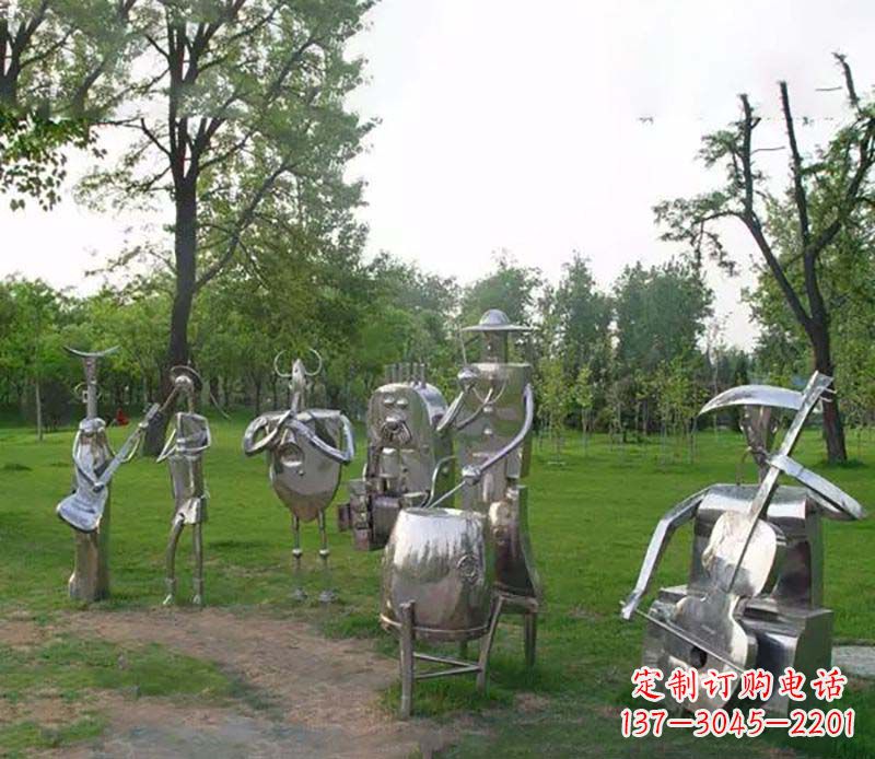 不锈钢抽象乐队雕塑 (2)