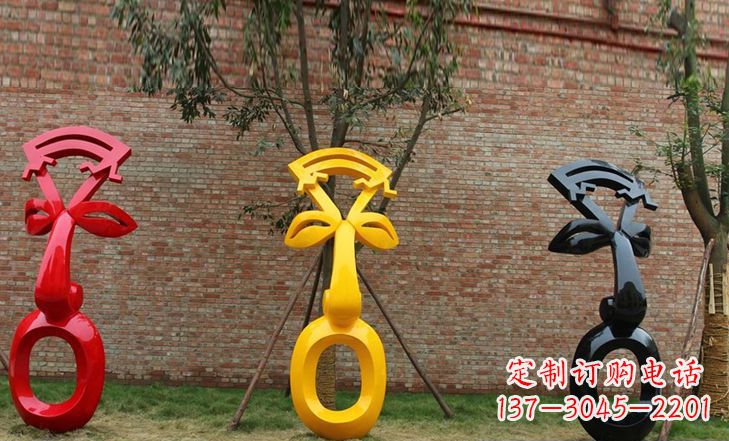 不锈钢抽象脸谱景观雕塑