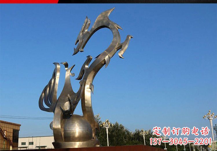 龙凤雕塑 - 不锈钢/抽象/龙凤 龙凤雕塑 - 不锈钢/抽象/龙凤