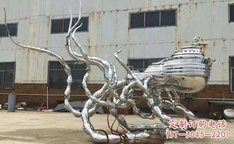 不锈钢抽象轮船公园景观雕塑