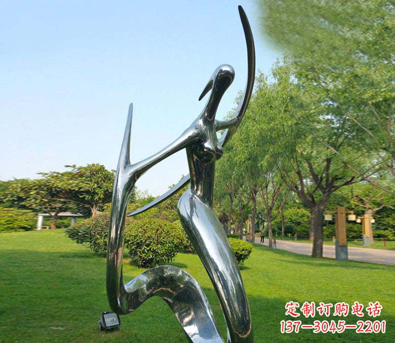 不锈钢抽象美女跳舞雕塑