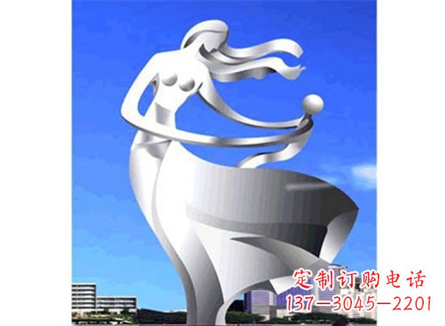 不锈钢抽象母爱人物雕塑