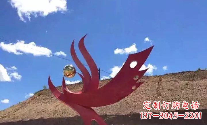 不锈钢抽象鸟广场雕塑 (2)