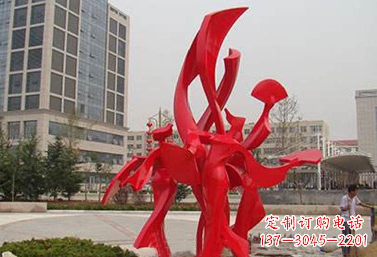 不锈钢抽象扭秧歌人物雕塑