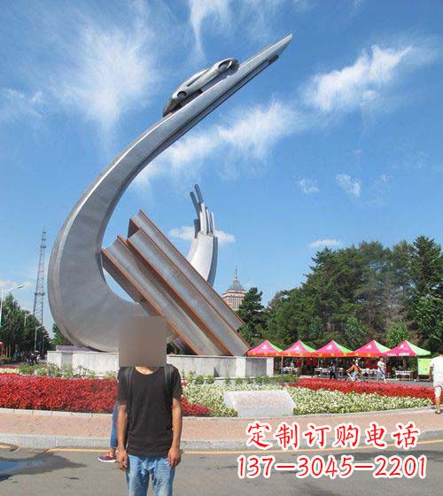 不锈钢抽象汽车雕塑1