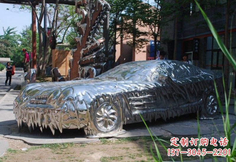 不锈钢抽象汽车雕塑