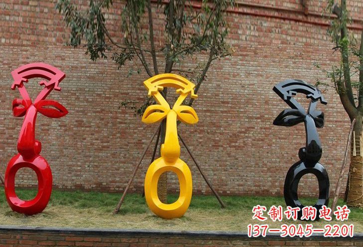 不锈钢抽象人物脸谱雕塑