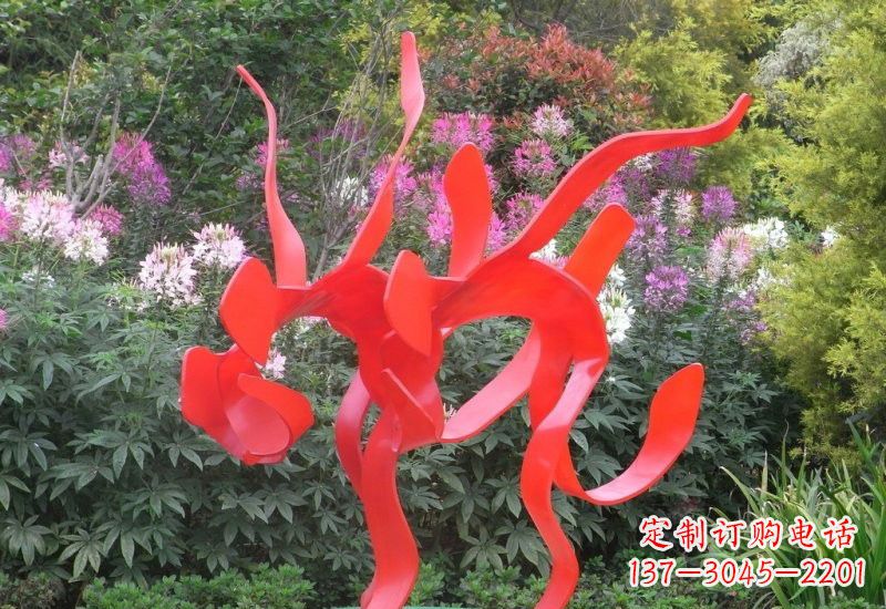 不锈钢抽象人物扭秧歌雕塑