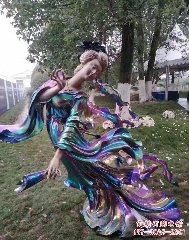 不锈钢抽象人物仙女雕塑