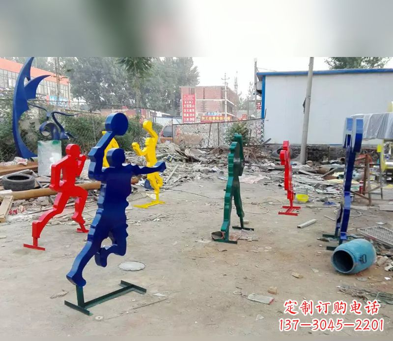 不锈钢抽象人物运动雕塑