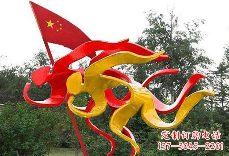 不锈钢抽象赛跑人物雕塑