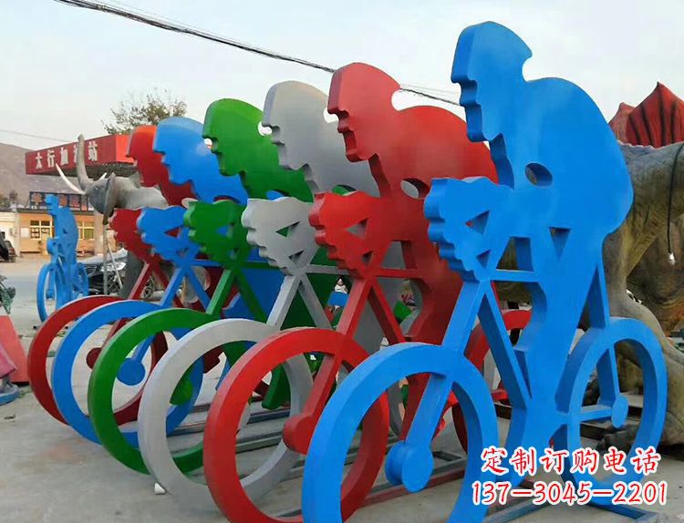 不锈钢抽象赛车剪影雕塑