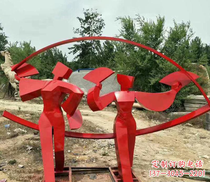 不锈钢抽象扇子舞蹈雕塑