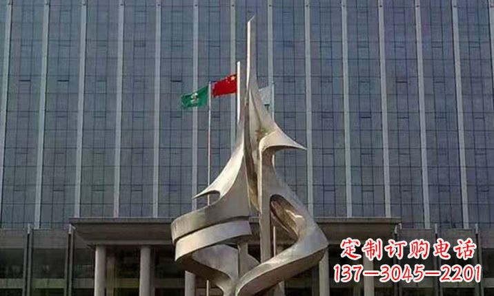 不锈钢抽象升华企业景观雕塑