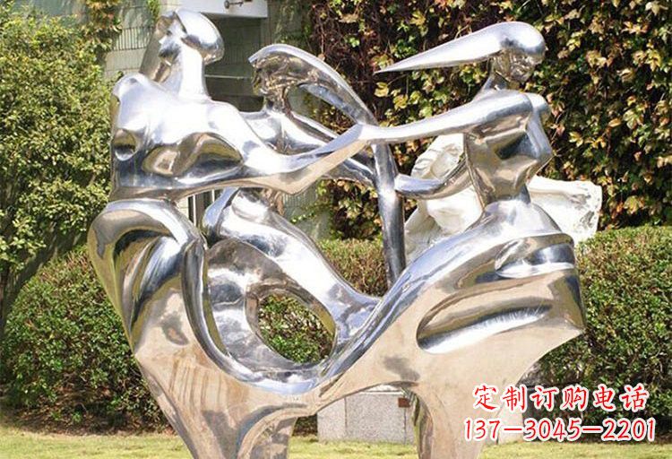 不锈钢抽象手拉手人物雕塑