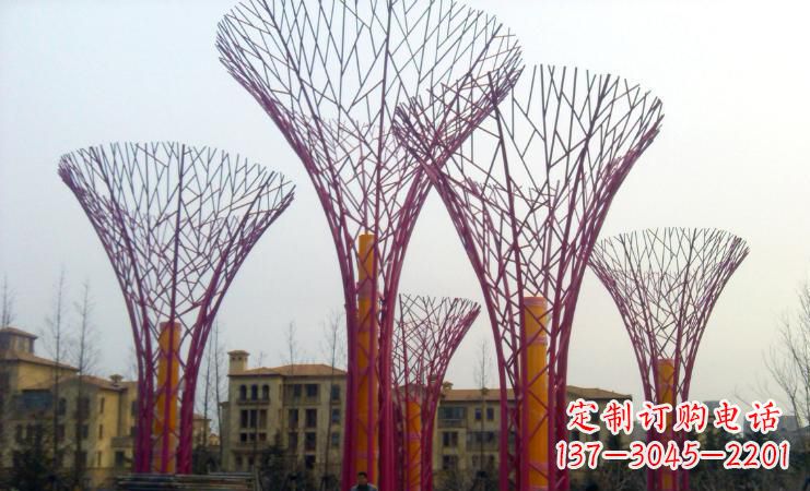 不锈钢抽象树枝城市景观雕塑