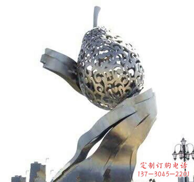 不锈钢/抽象/水果-不锈钢抽象水果梨雕塑 不锈钢/抽象/水果-不锈钢抽象水果梨雕塑