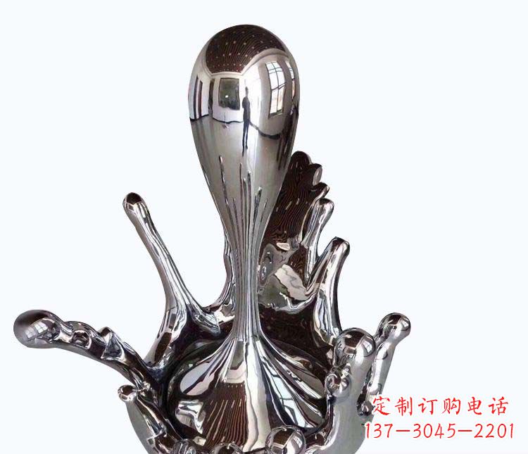 不锈钢抽象水珠雕塑