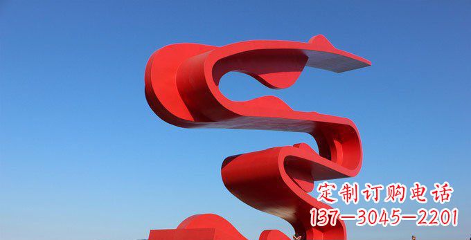 不锈钢抽象丝带广场景观雕塑