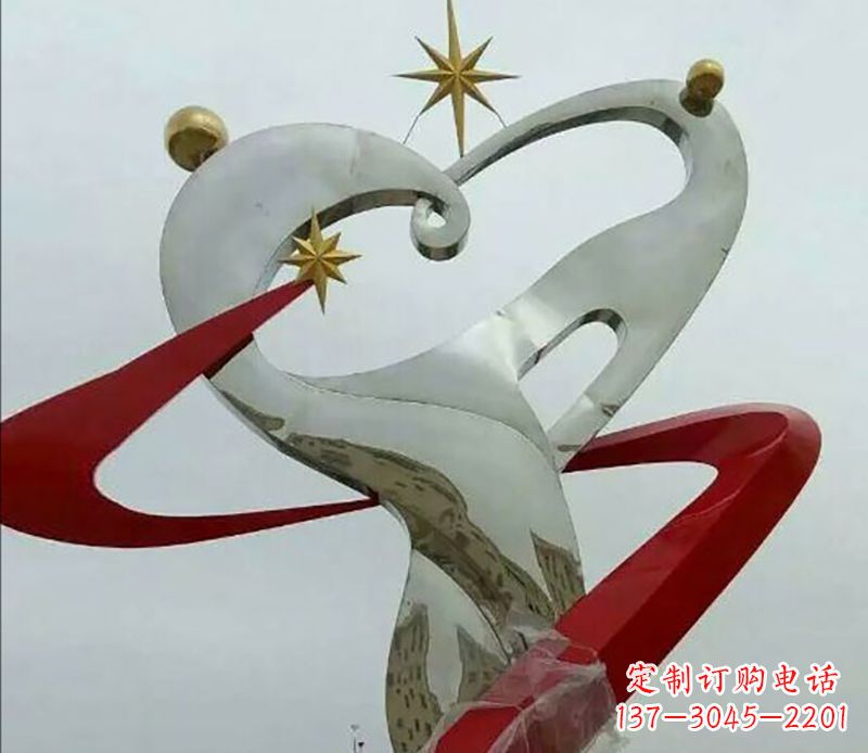 不锈钢抽象太阳广场景观雕塑