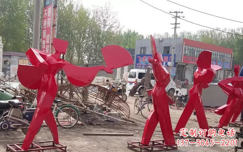 不锈钢抽象跳舞人物雕塑