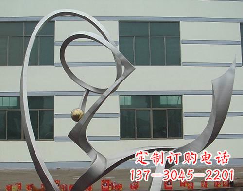 不锈钢抽象舞彩带人物雕塑