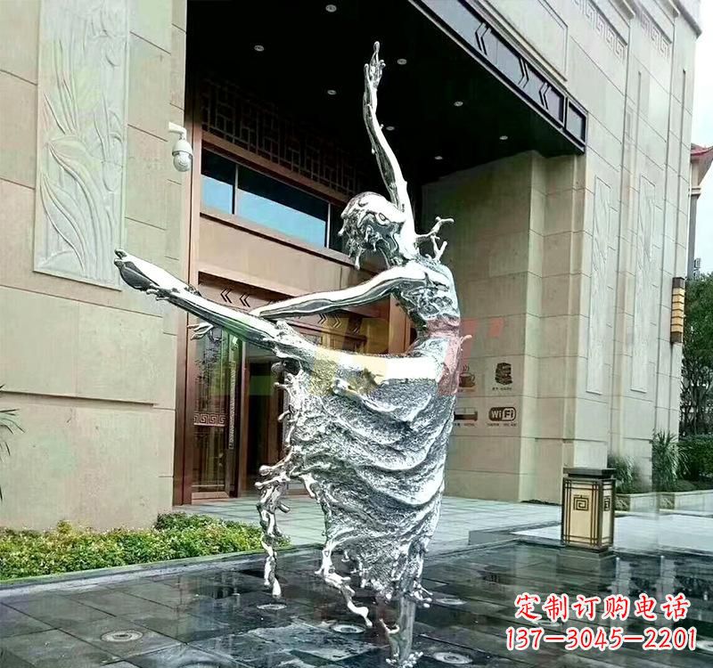 不锈钢抽象舞蹈人物雕塑