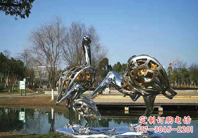 不锈钢抽象仙鹤雕塑222