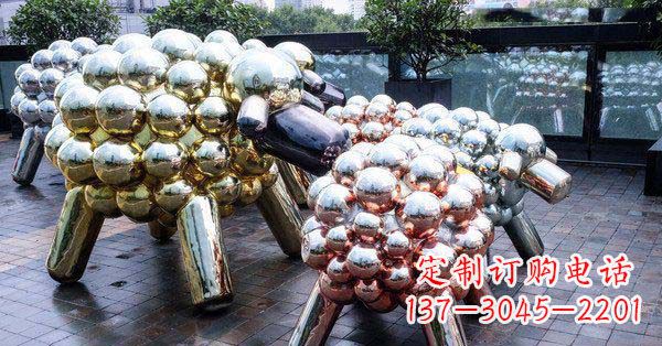 不锈钢抽象小羊肖恩雕塑